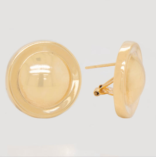 14k Largue Round Omega Earring