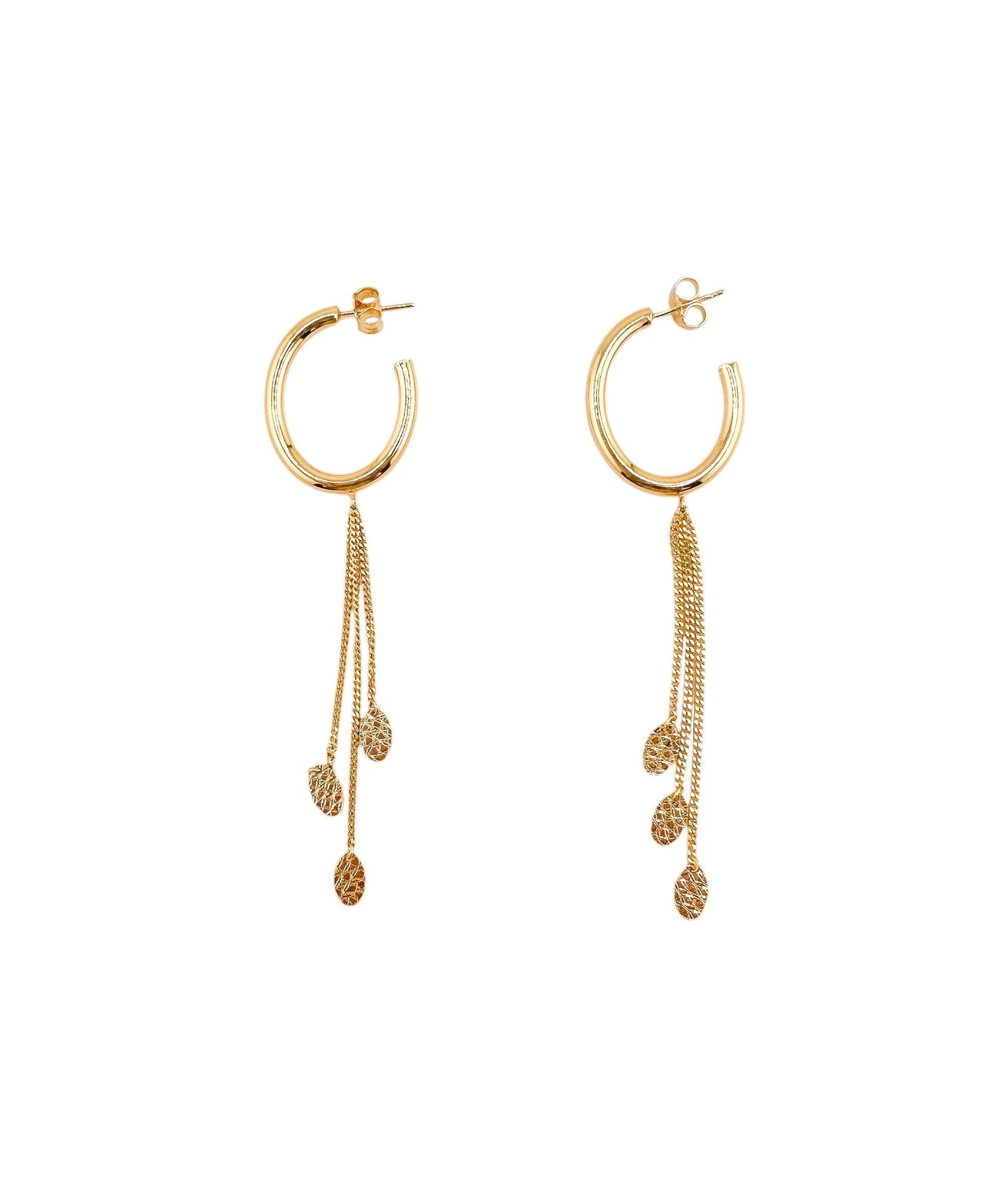 14k Gold Long Earrings