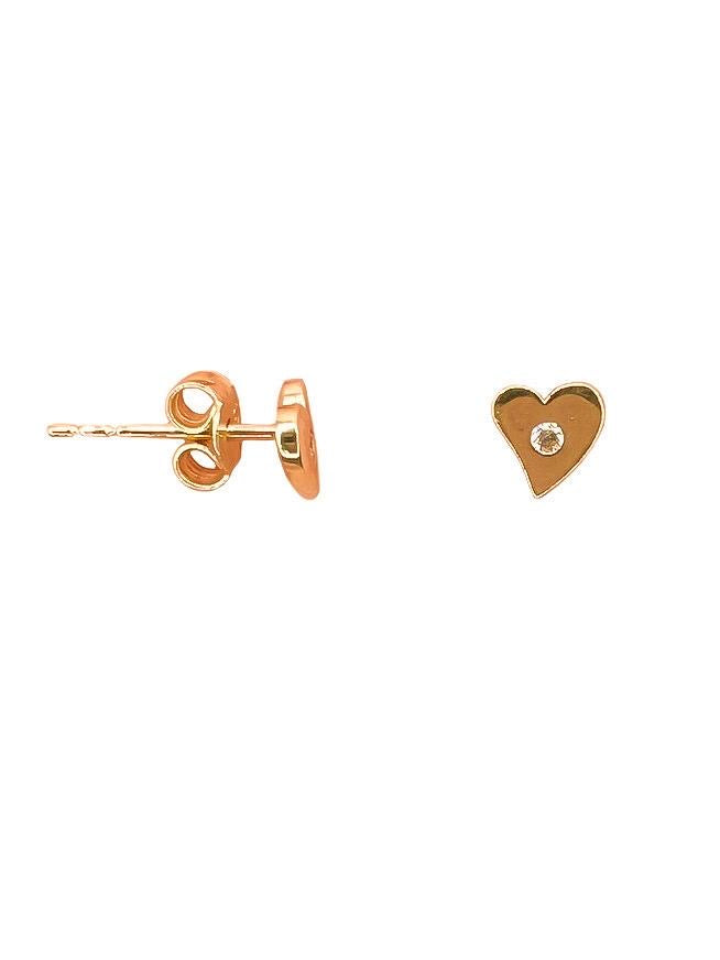 14k Small Heart Earrings