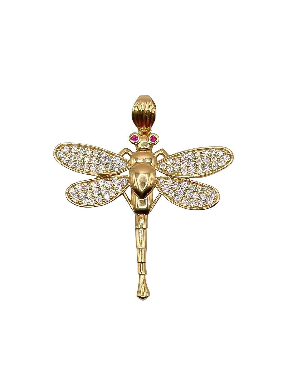 14k Solid Dragon-Fly Pendant