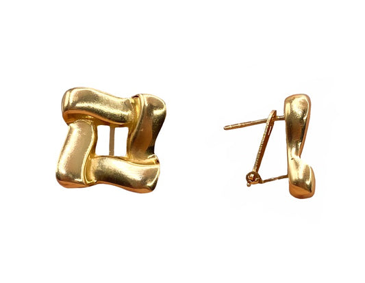 14k Gold Omega Earring