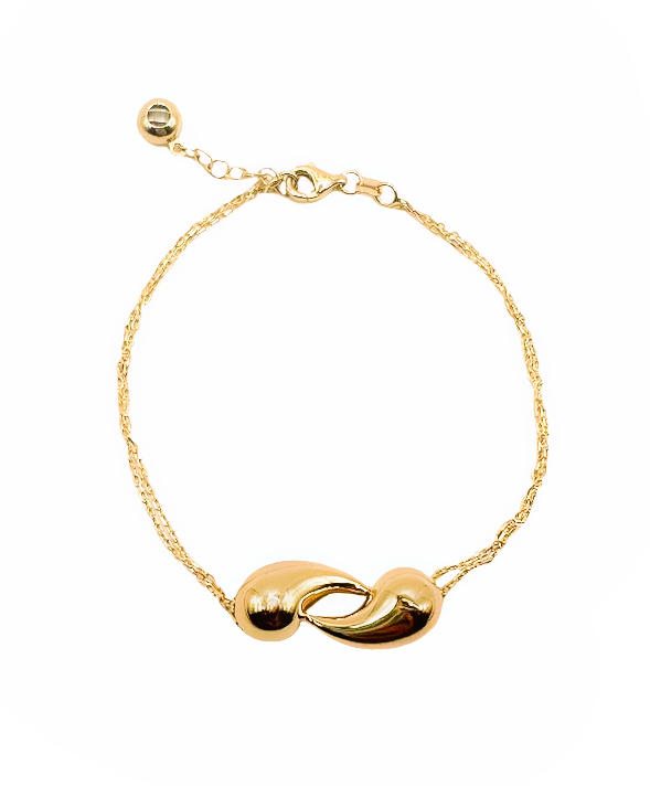 14k Gold Drop Bracelet 7.5in