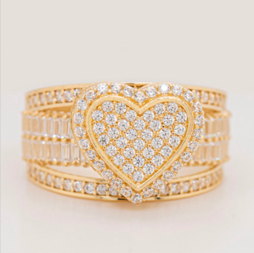 14k Heart Princess Style Ring