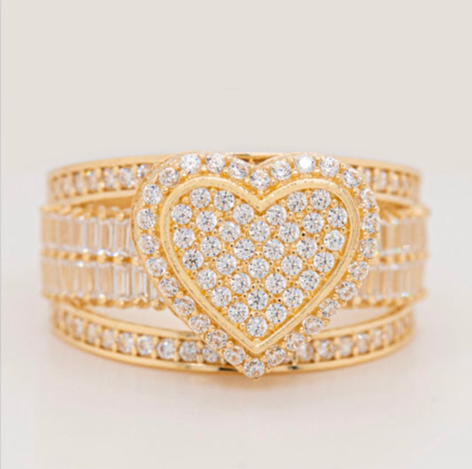 14k Heart Princess Style Ring