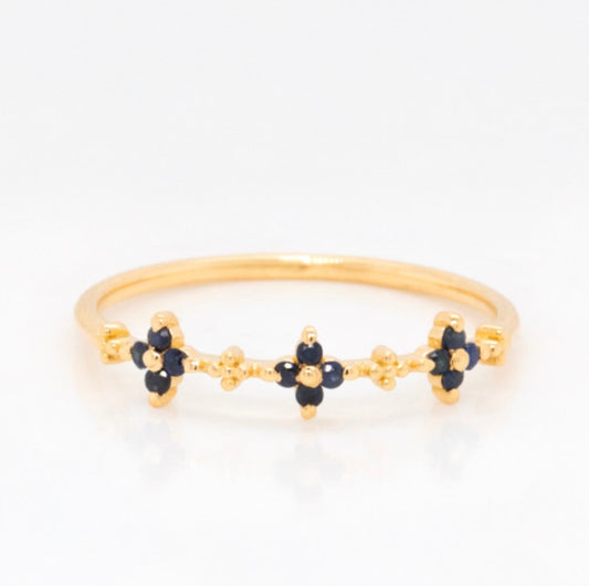 18k Gold Genuine Sapphire Ring