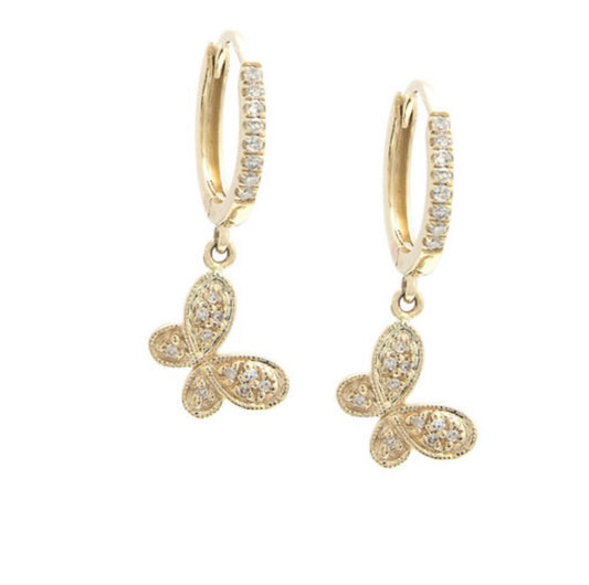 14k Gold Diamond Earrings