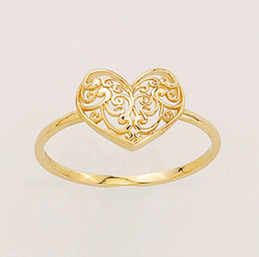 14k Heart Ring