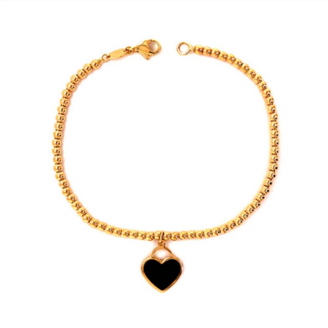 Ball Bracelet With Heart 14k 7n