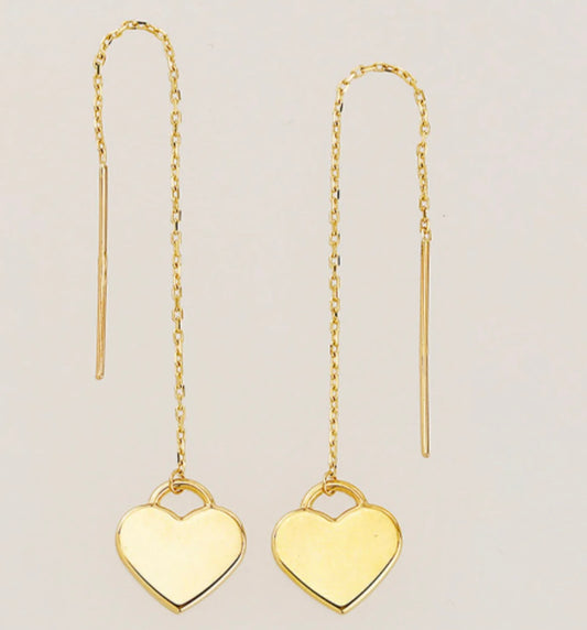 14k Heart Earring