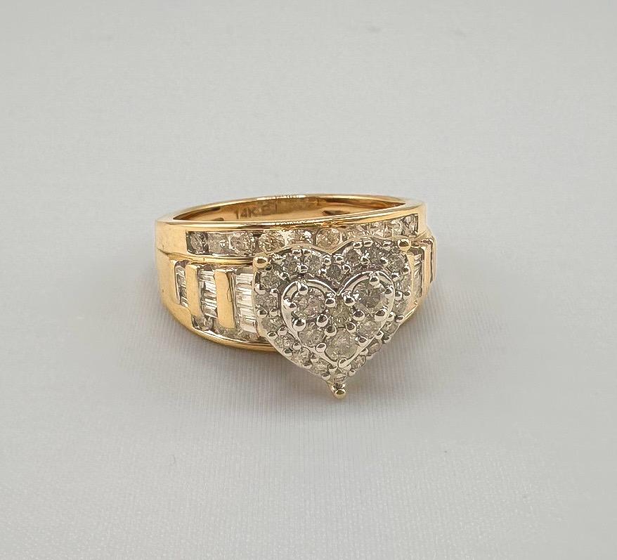 14k Diamond Heart Ring