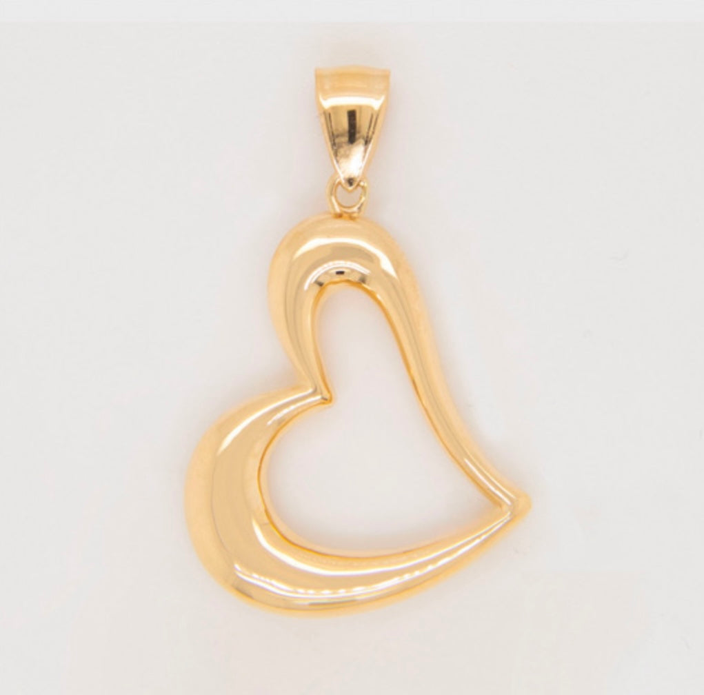 Medium Heart Pendant 14k