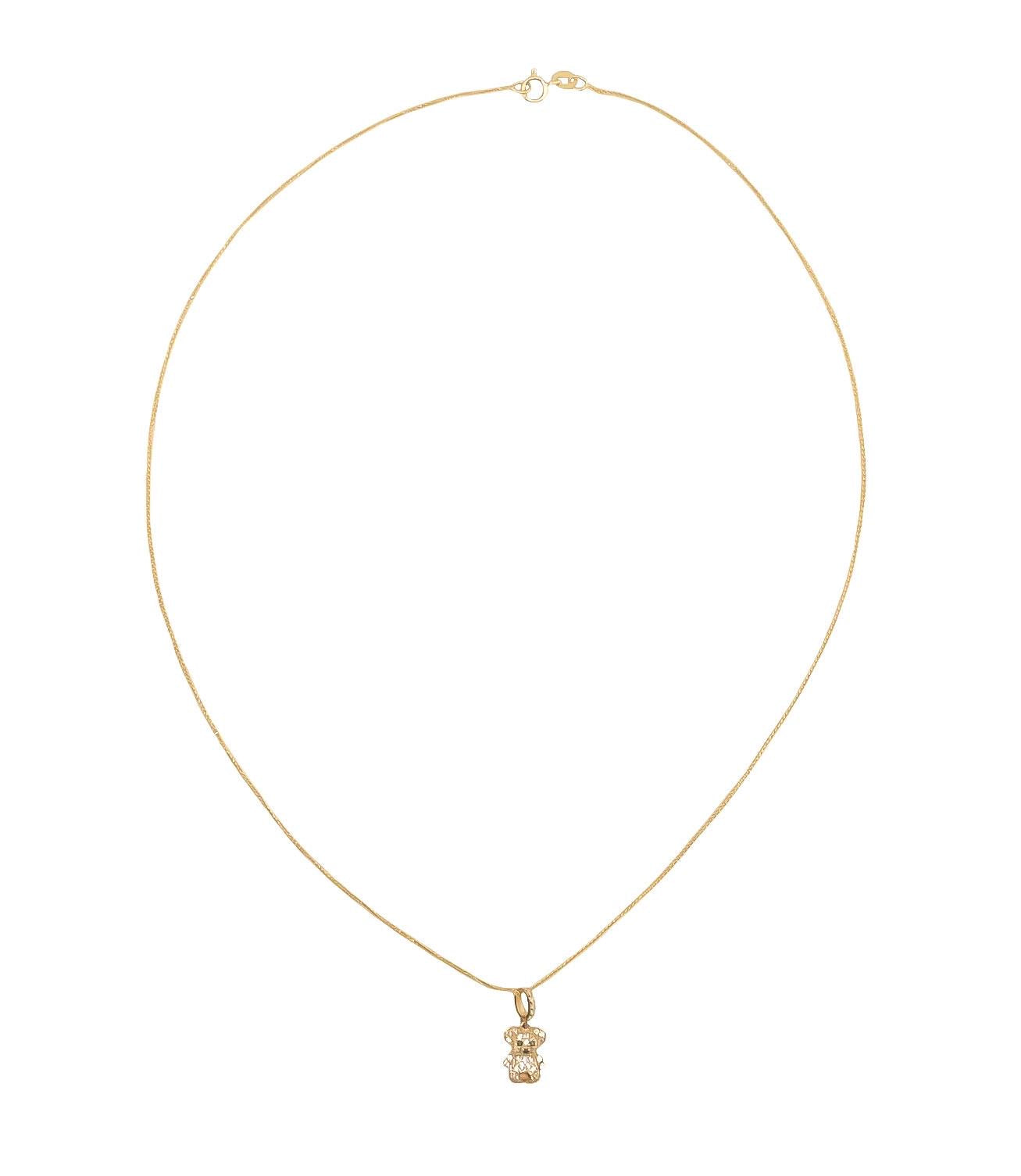 14k Necklace With Bear Charm