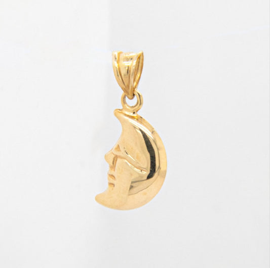 14k Gold Moon Pendant