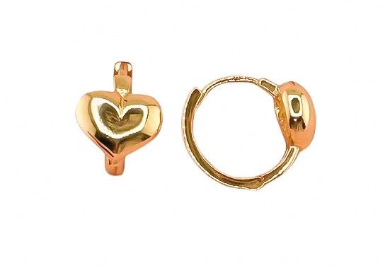 14k Gold Heart Earring