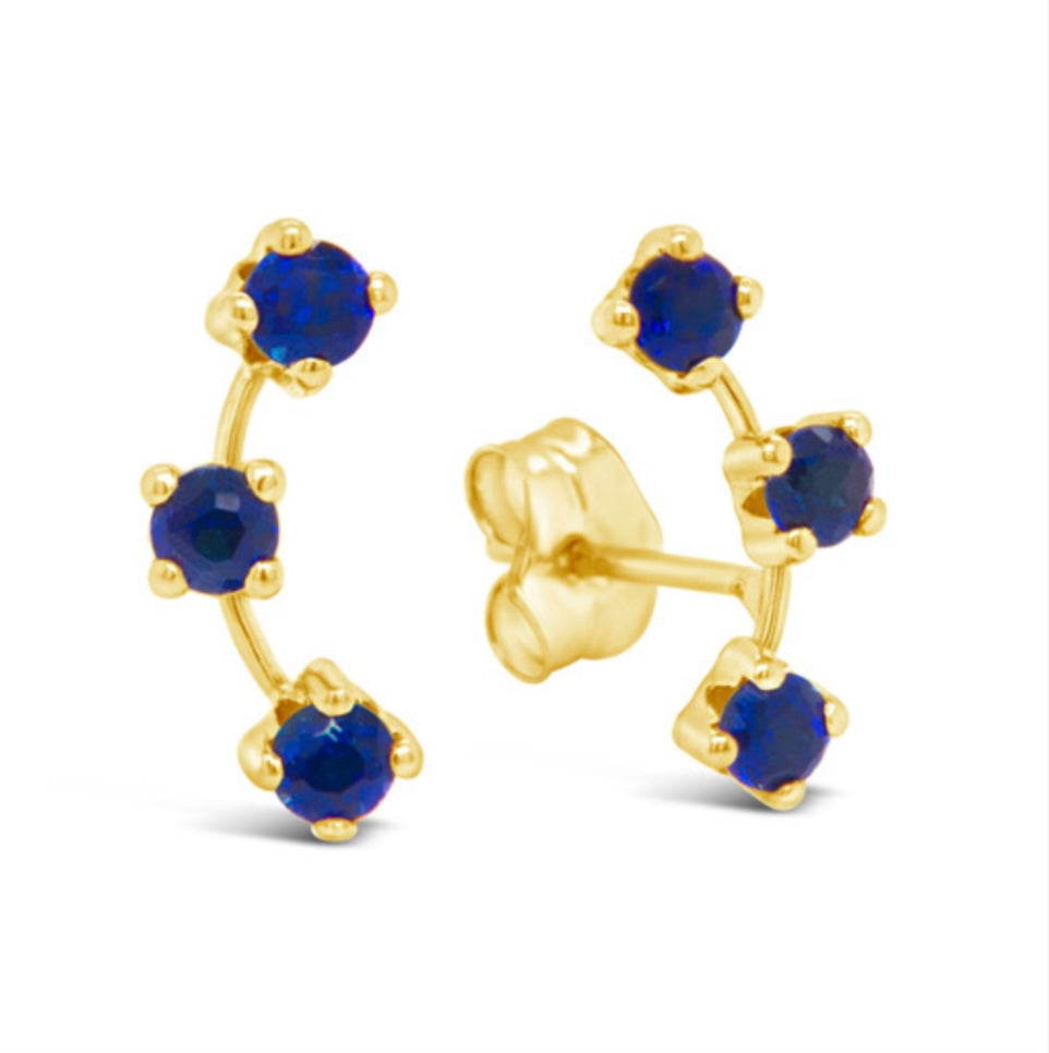 18k Gold Genuine Sapphire Earrings