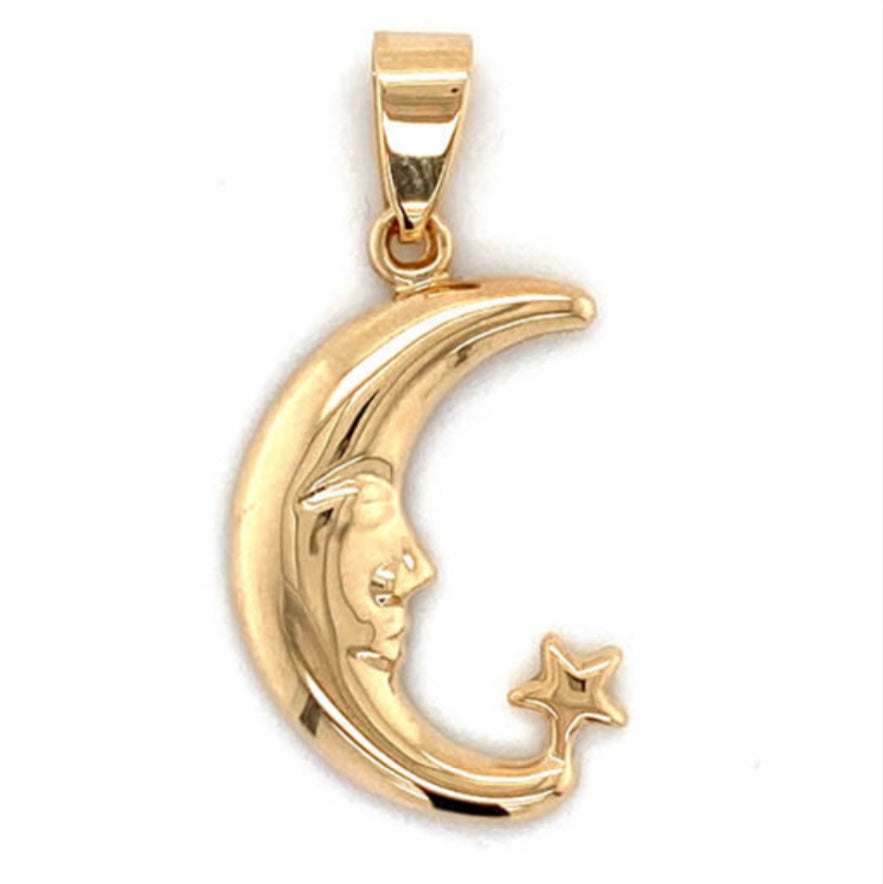 14k Moon Pendant