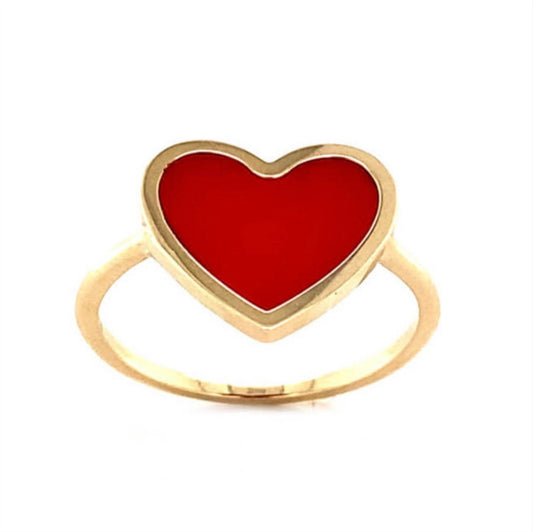 14k Red Heart Ring