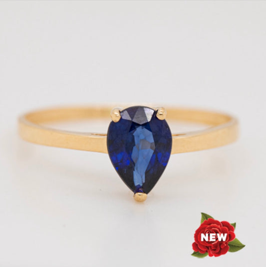 18k Gold Genuine Sapphire Ring