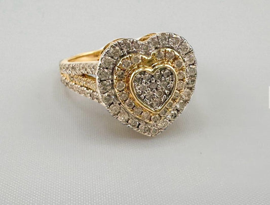 14k Diamond Heart Ring