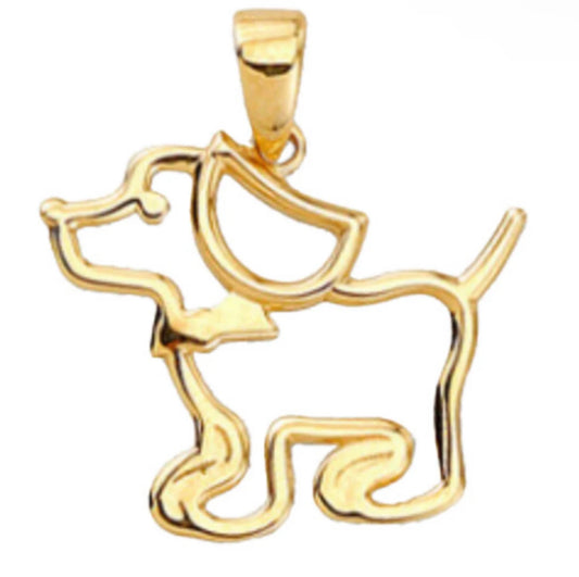 14k Dog Pendant