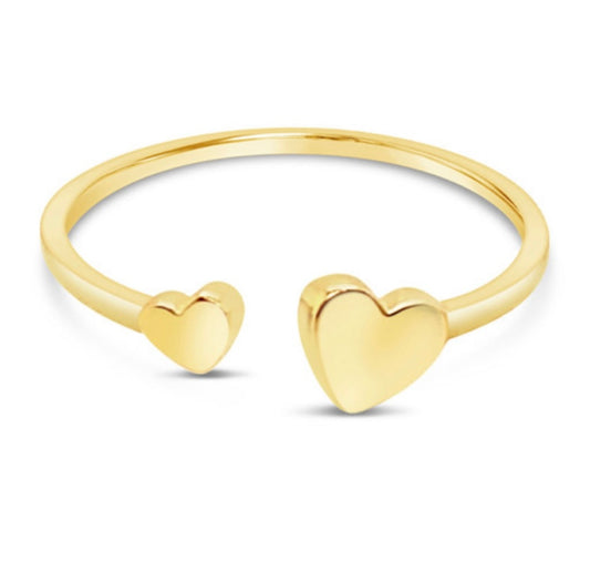 14k Two Heart Ring