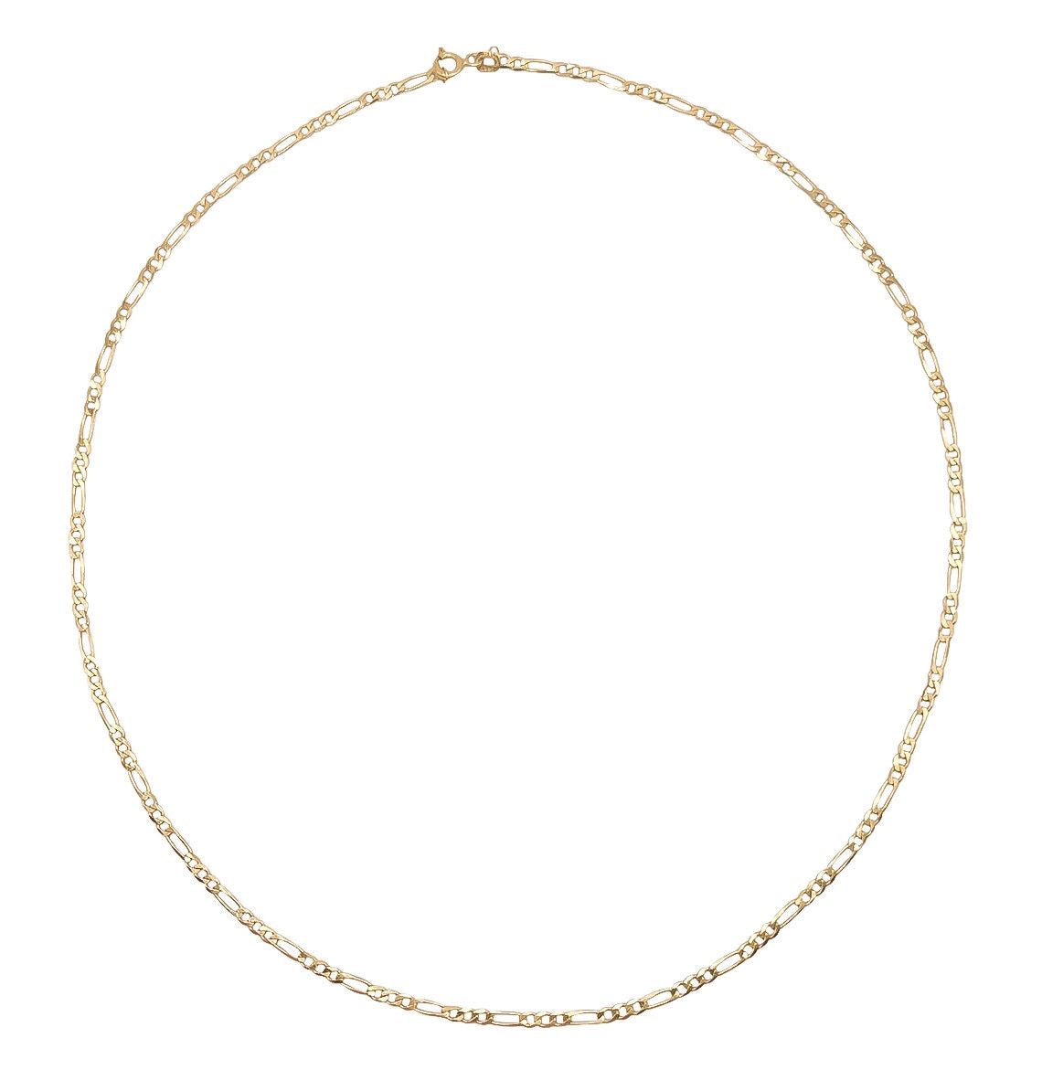 14k Gold Solid Fígaro Necklace 18in