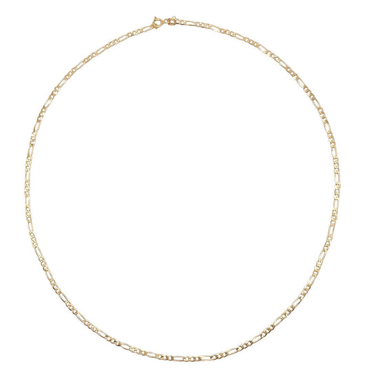 14k Gold Solid Fígaro Necklace 18in