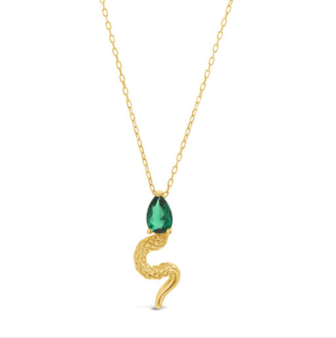 18k Gold Genuine Emerald Necklace