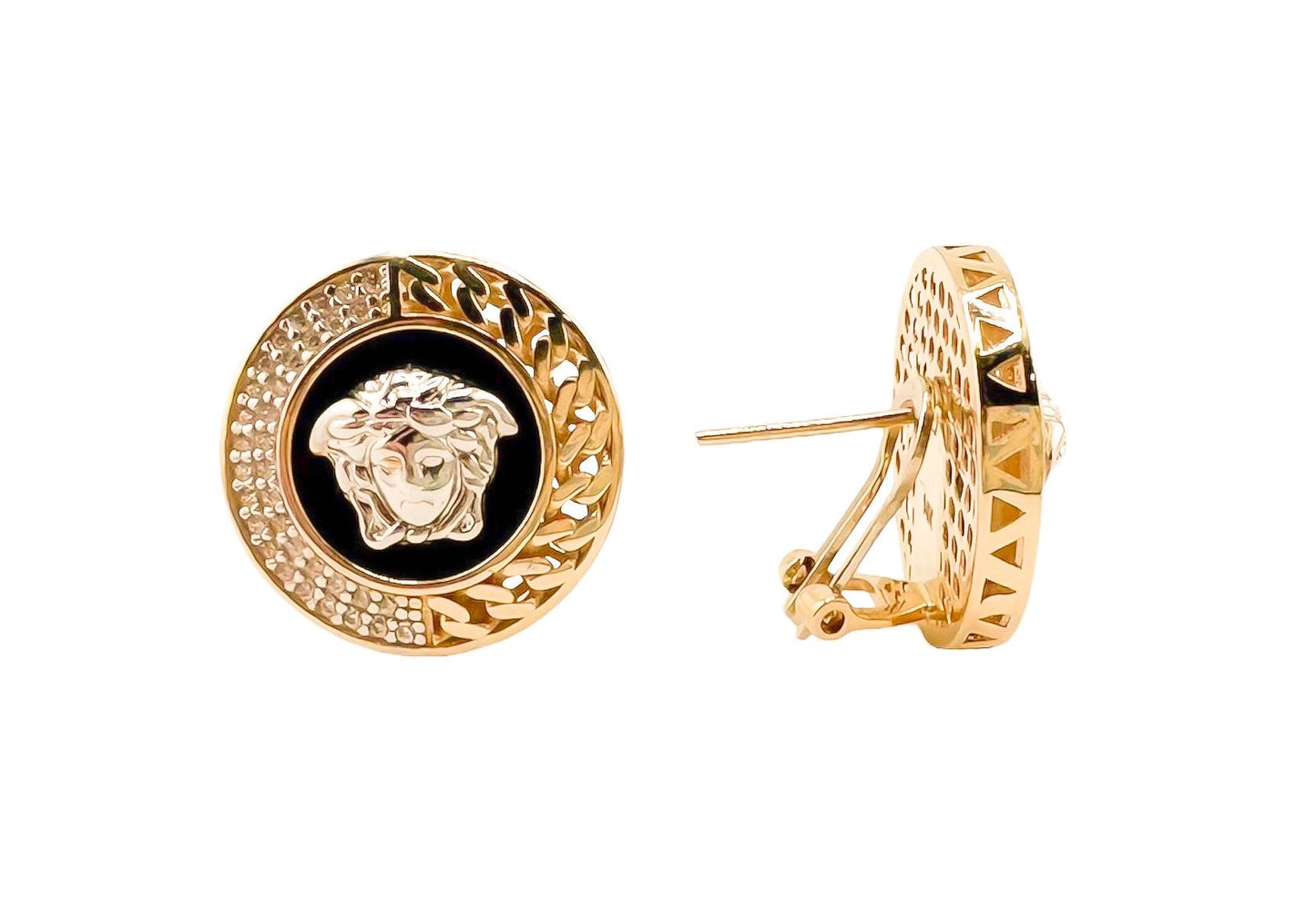 14k Gold Omega Earring