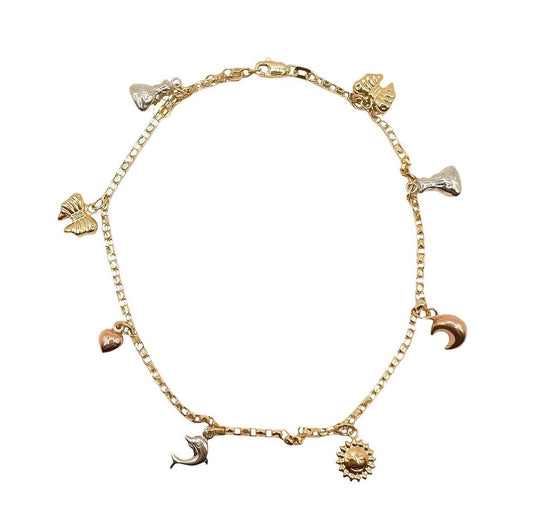 14k Anklet With Charms